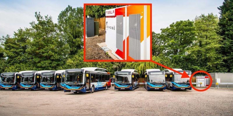 Tesla Powerpacks laden Zenobe E-Busse