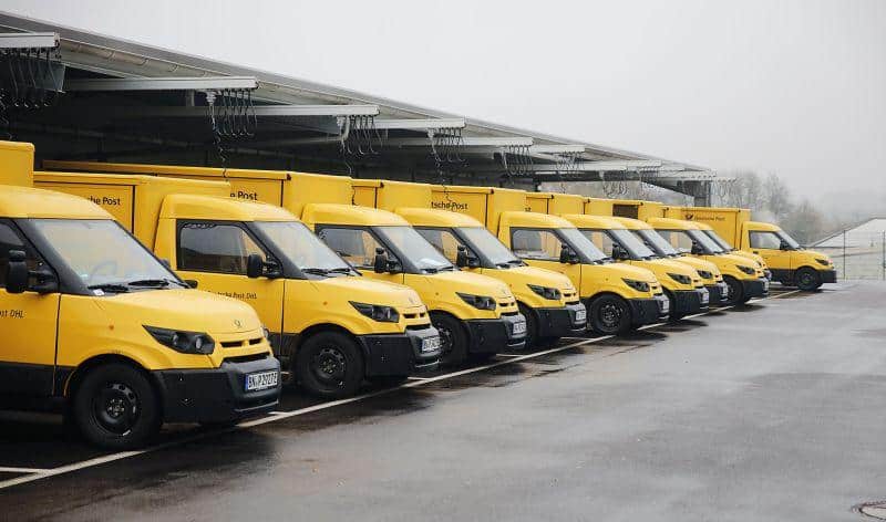 E-Flotte der deutschen Post spart Emissionen