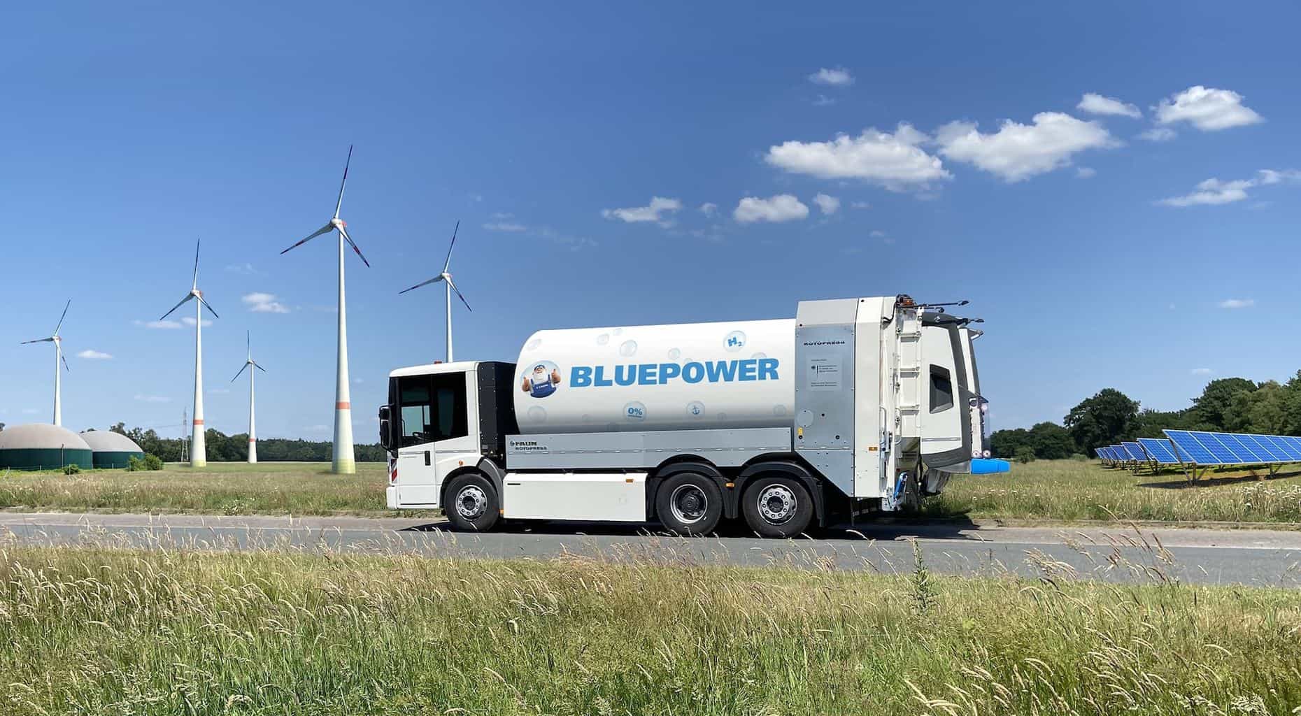 Faun Wasserstoff Müllfahrzeug Bluepower