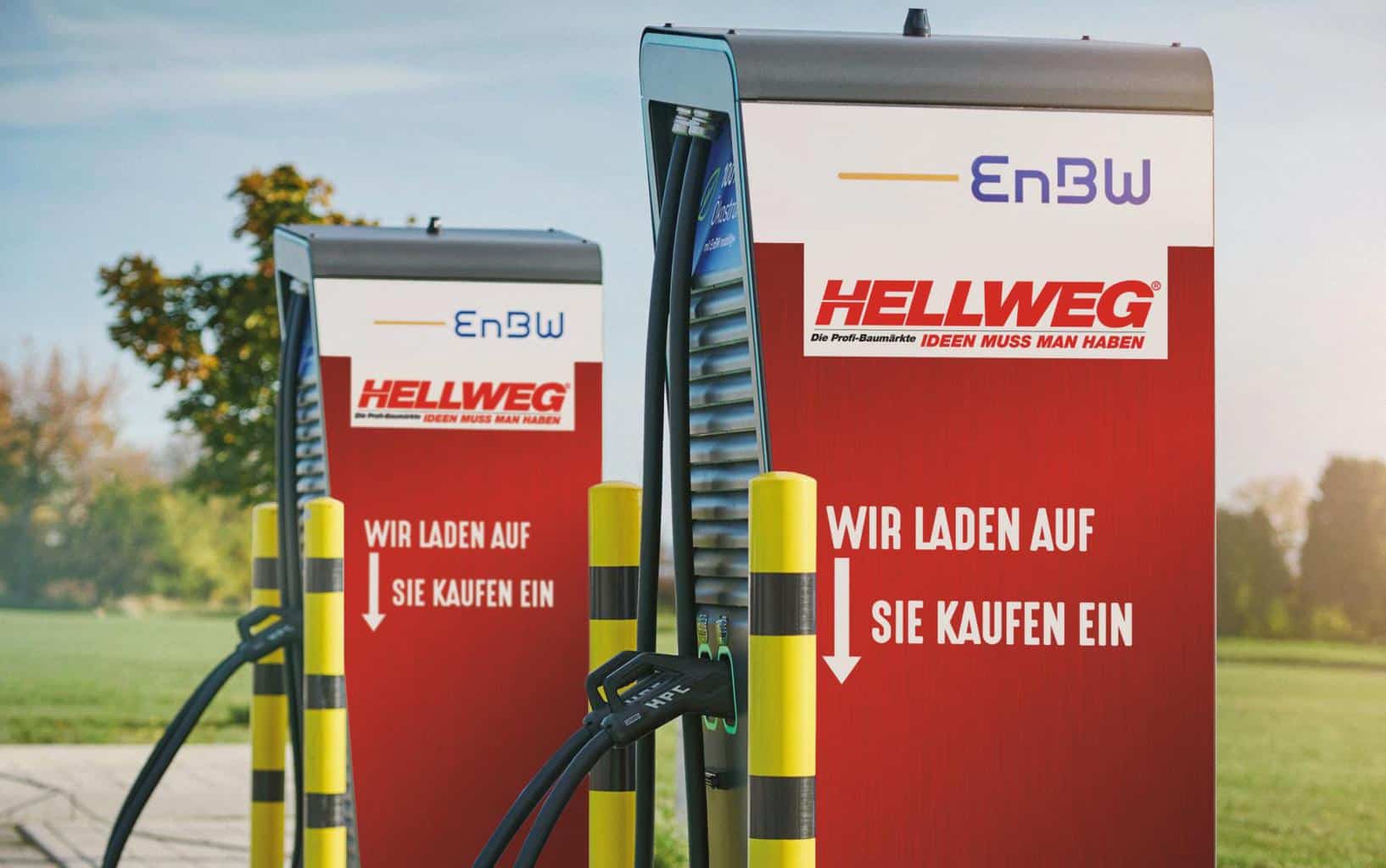 EnBW: Weitere 80 Ultraschnellladestationen für HELLWEG Bau- und Gartenmärkte