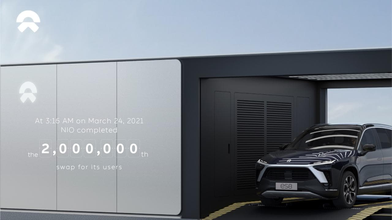 NIO Batteriewechsel-Stationen verzeichnen zwei Millionsten Akku-Tauschvorgang